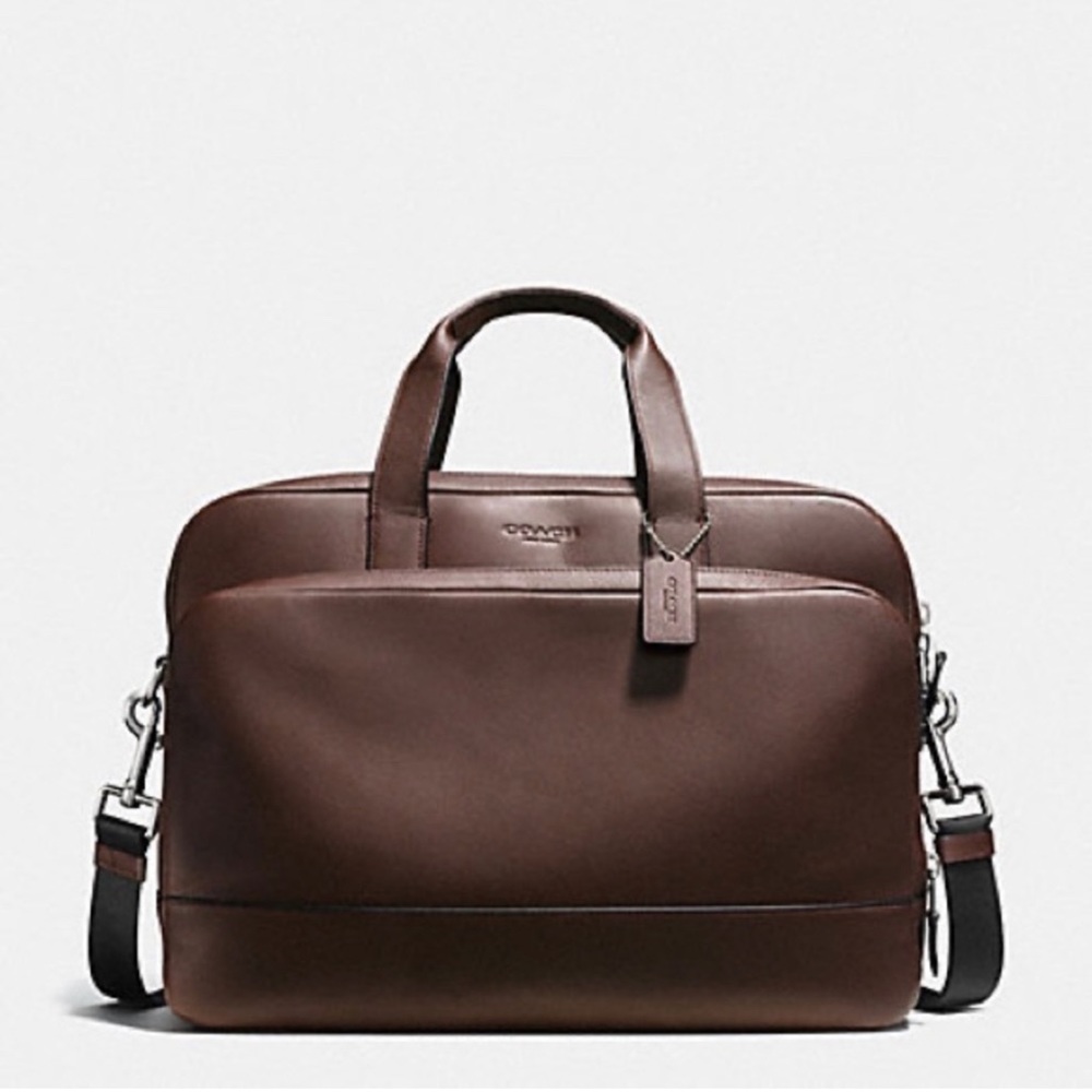 COACH Leather Commuter Briefcase Laptop Bag